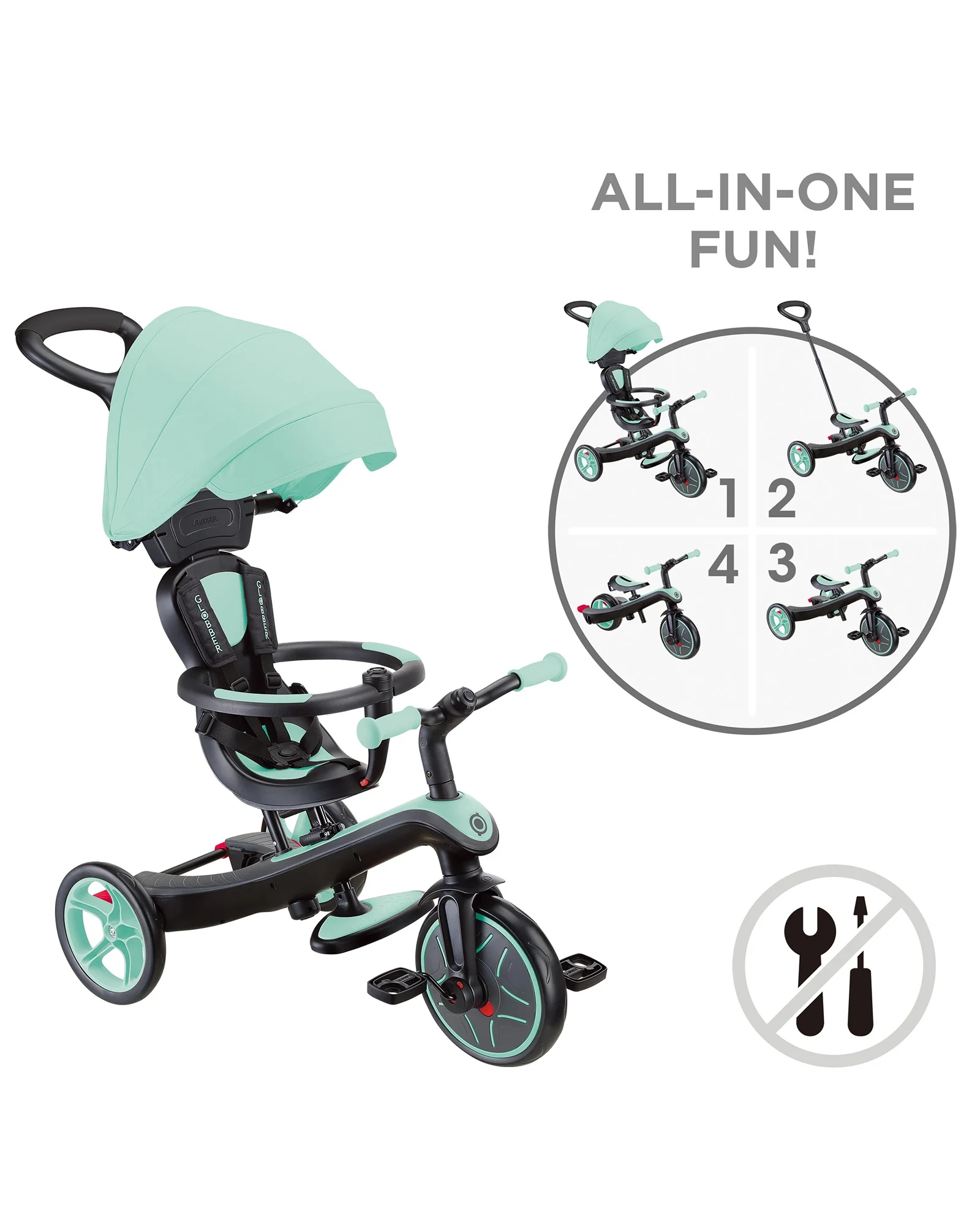 Globber EXPLORER TRIKE 4 in 1 Mint - Image 4