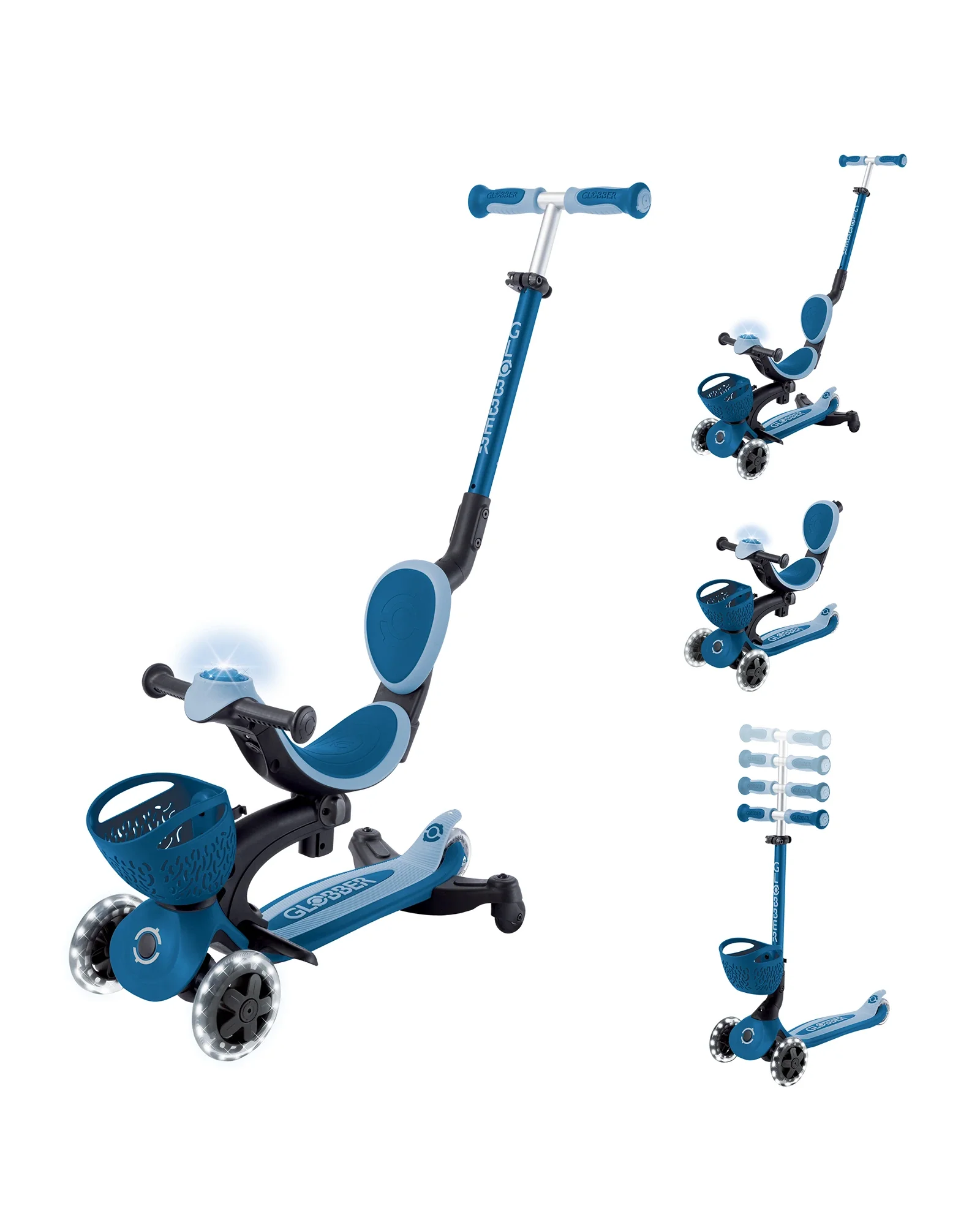 Globber Go Up Baby Lights 360 Dark Blue/Pastel Blue - Image 8