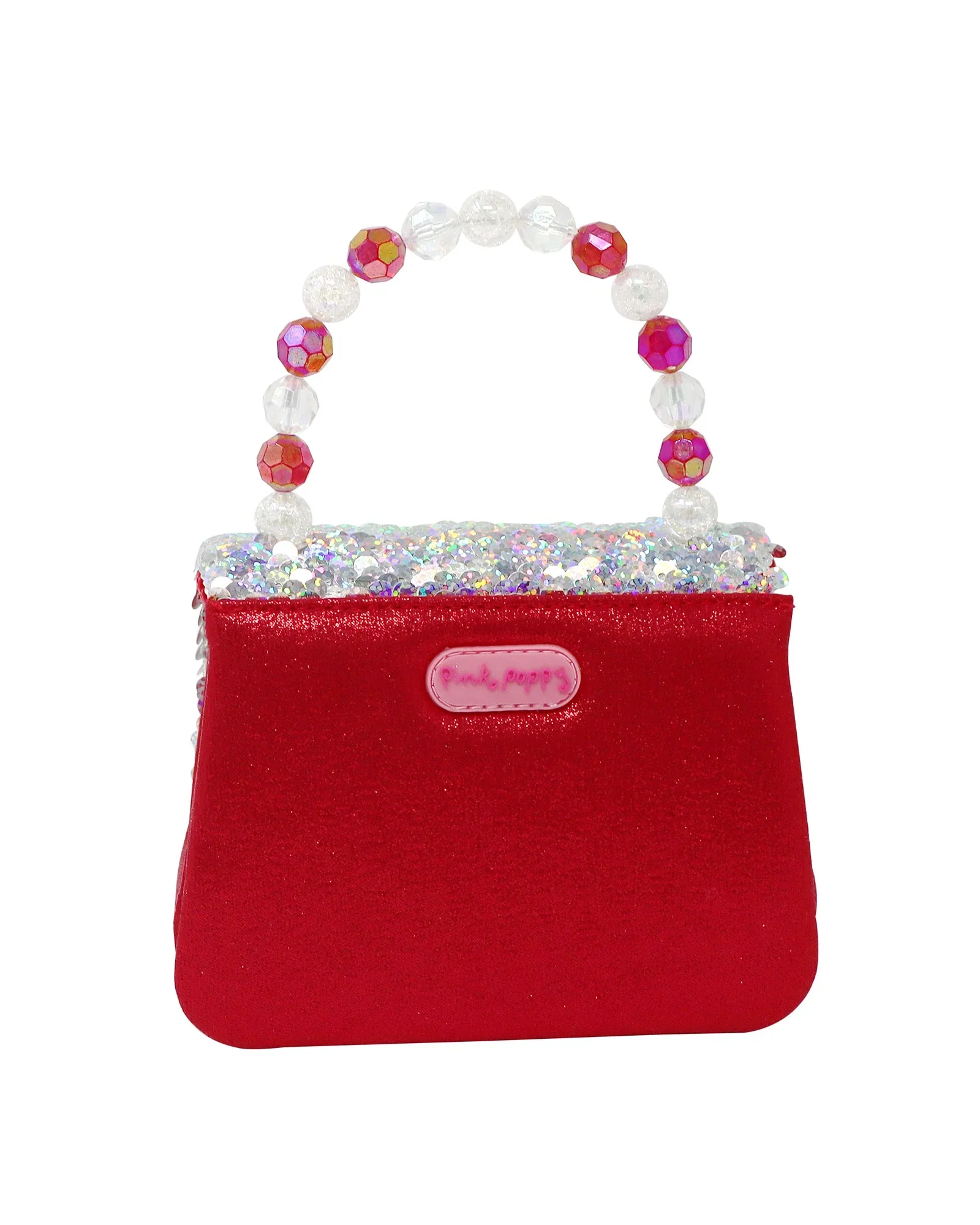 Pink Poppy Christmas Reversible Sequin Hard Handbag - Image 4
