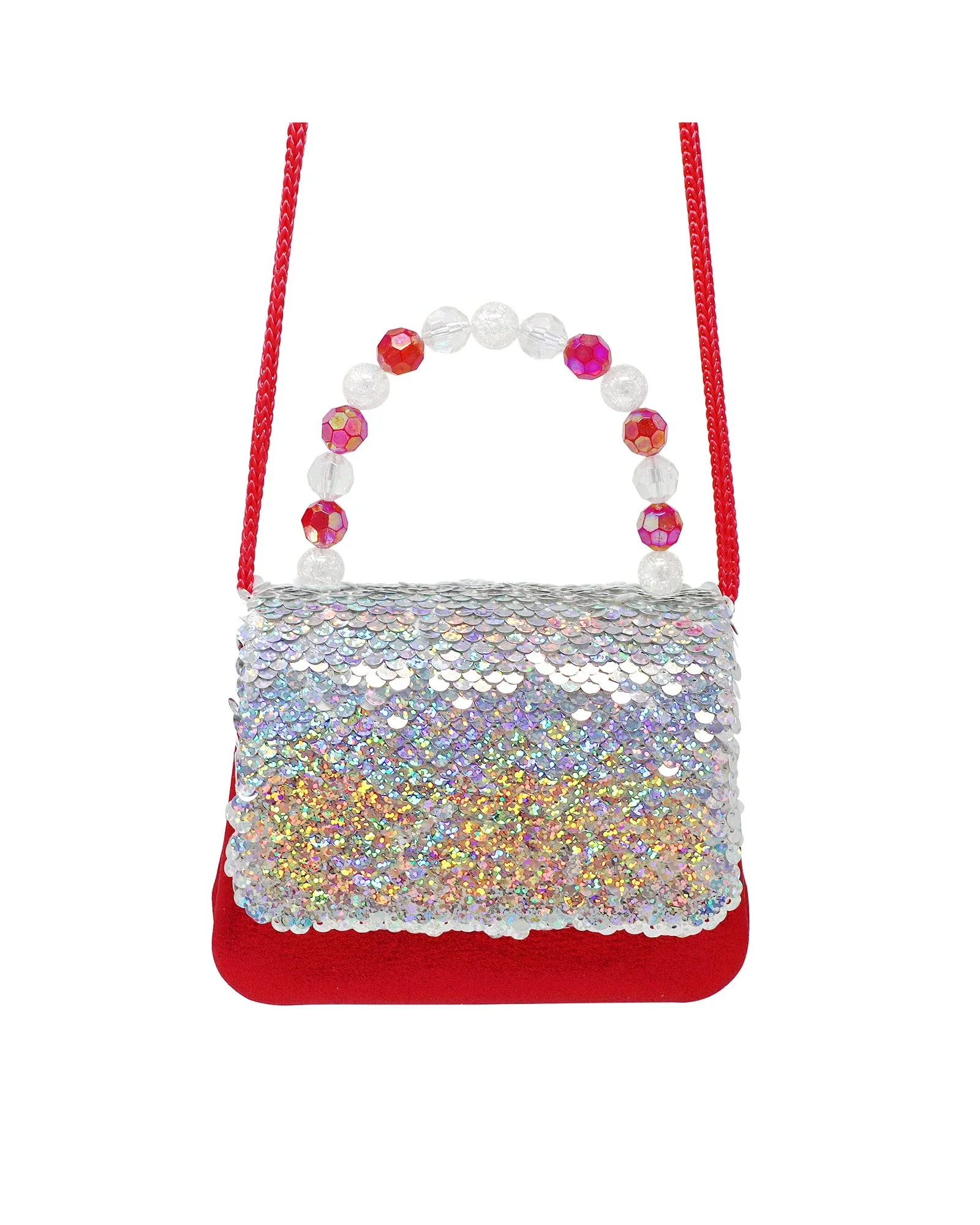 Pink Poppy Christmas Reversible Sequin Hard Handbag - Image 6
