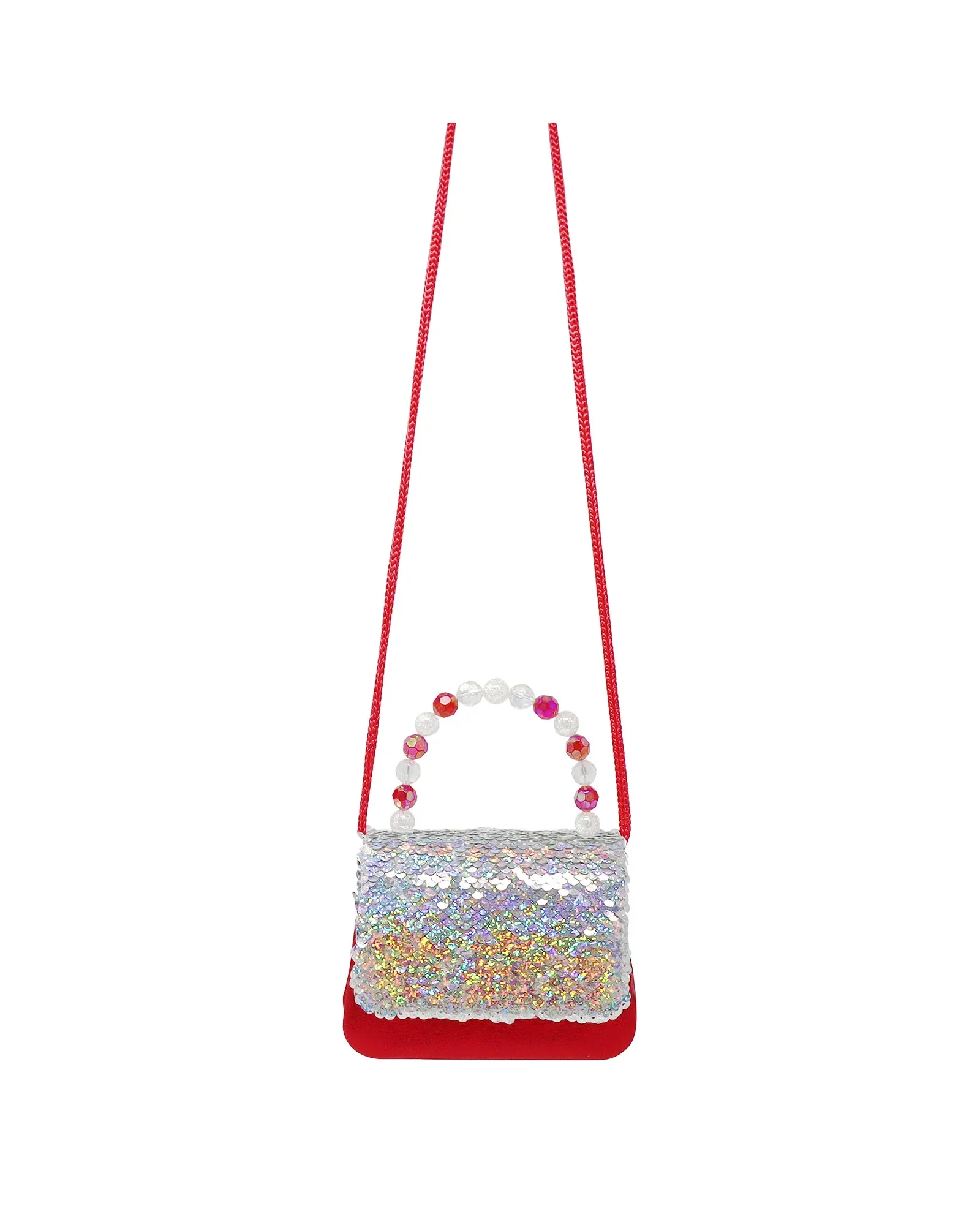 Pink Poppy Christmas Reversible Sequin Hard Handbag - Image 7