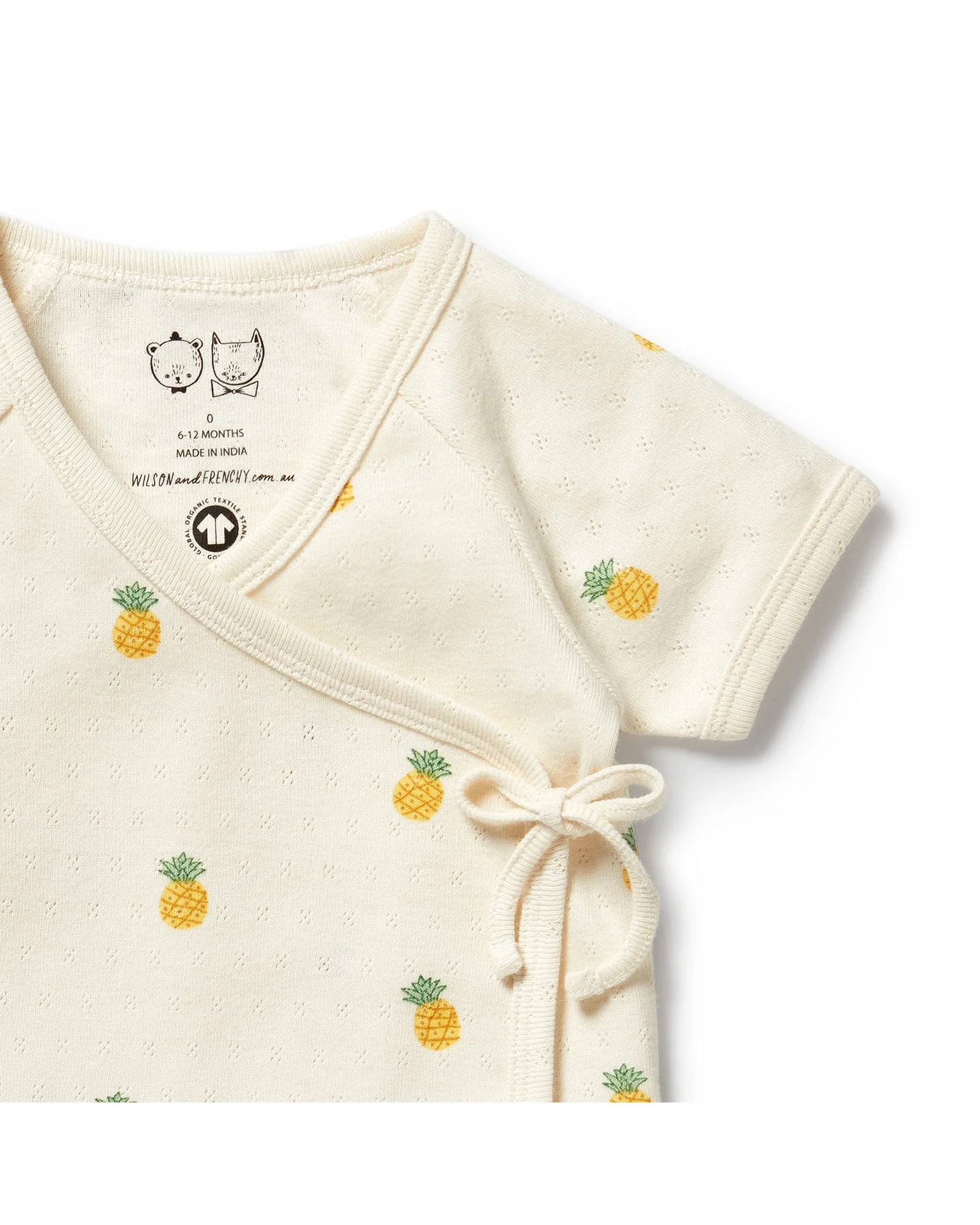 Wilson & Frenchy Piney Pals Organic Pointelle Kimono Set 3-6 Months - Image 3